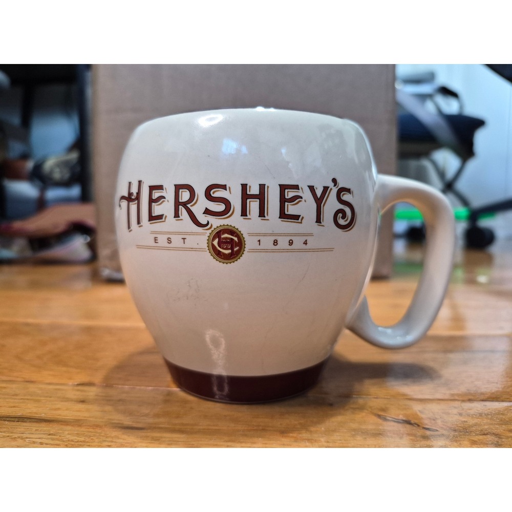 Hershey's Ceramic Coffee Mug 2004 Jaxxi Products Cream Brown Vintage Style Logo